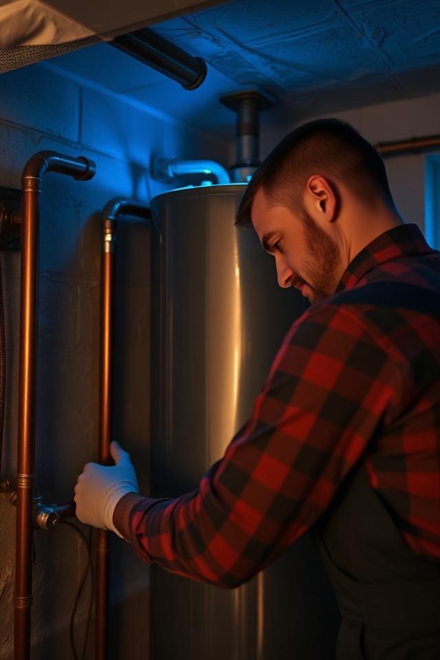 Plumbing — Hot water tank replacement & full basement rough-in